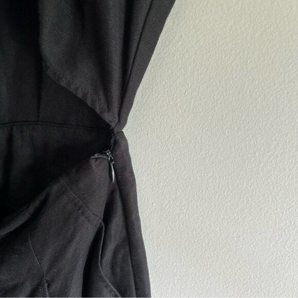 Aritzia Wilfred Ecoulement Open Tie Back Linen Jumpsuit Black sz 2 - Picture 9 of 10